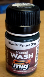 Modrý wash pre pancierovú šedú