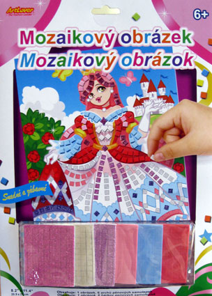 Mozaikový obrázok - princezná pri hrade