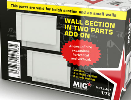 Wall section in two parts add on