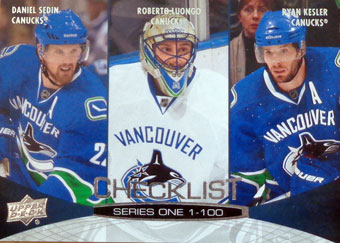 Daniel Sedin, Roberto Luongo, Ryan Kesler - Checklist