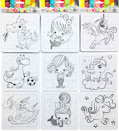 Puzzle na vyfarbenie - Mačka , macko , opica