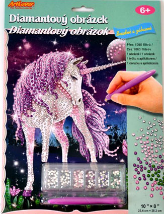 Diamantový obrázok jednorožec ružový