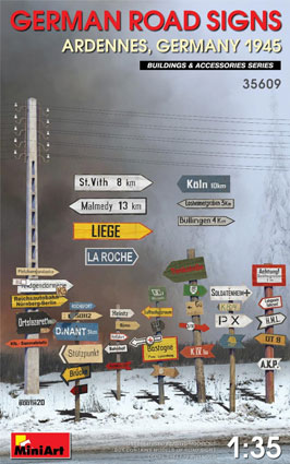 German Road Signs Ardennes, Germany 1945