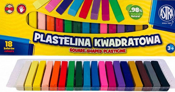 Plastelína hranatá 18 farieb