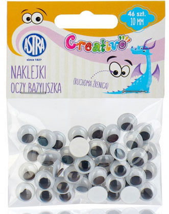Oči s pohyblivou zorničkou 10 mm samolepiace