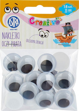 Oči s pohyblivou zorničkou 20 mm samolepiace