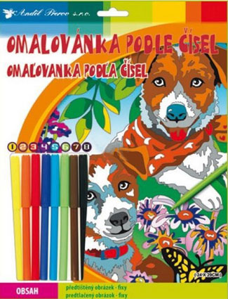 Maľovanie podľa čísiel - Psíci