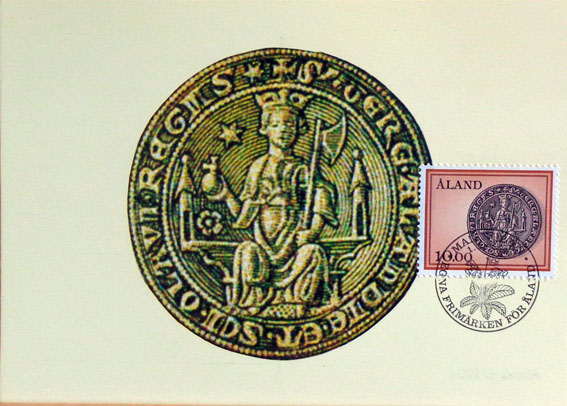 Pečiatka ostrova Alandy - kráľ Olaf