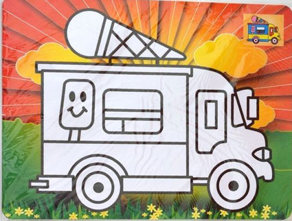 Pieskový obrázok - Zmrzlinárske Auto