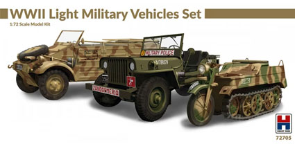 WWII Light Military Vehicles Set