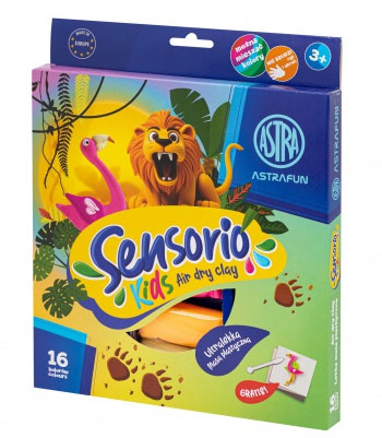 Modelovacia hmota (air dry clay) Sensorio Kids Jungle - 16 farieb