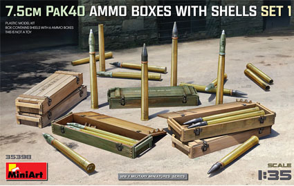 7.5cm PaK40 Ammo Boxes with Shells, set 1