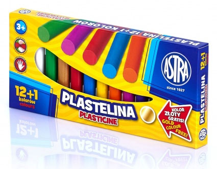 Plastelína 12 základných farieb + 1 zlatá grátis