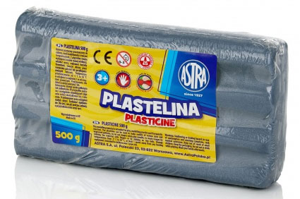 Plastelína 500g Metalická Strieborná