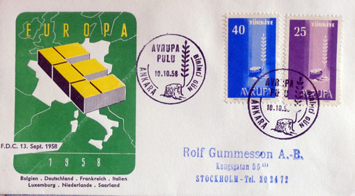 Známky EUROPA 1958