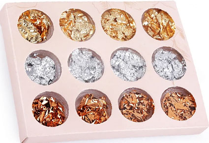 Metalické vločky na zdobenie 3 farby