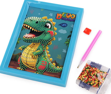 Diamantový obrázok v rámčeku 13x18 - Dinosaurus