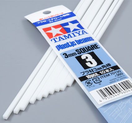 Plastové profily štvorcové 3 mm