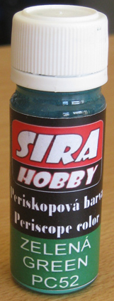 Periskopová farba zelená