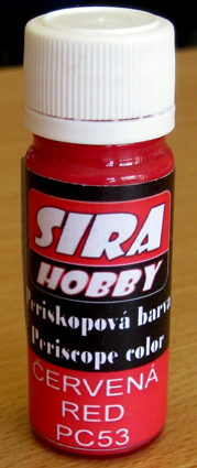 Periskopová farba červená