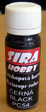 Periskopová farba čierna