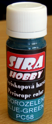 Periskopová farba modrozelená