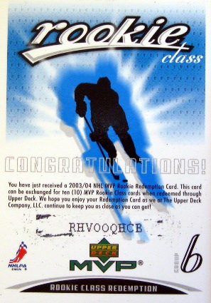 Rookie Class Redemption  MVP 2003/2004 Group B