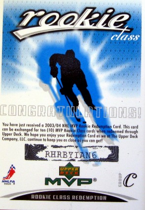 Rookie Class Redemption  MVP 2003/2004 Group C
