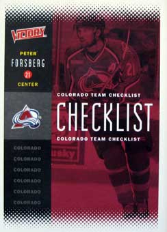 Peter Forsberg - Colorado Checklist  