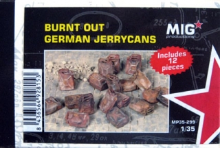 Burnt out german jerrycans