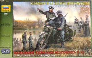 German R-12 Heavy motorcycle with rider and officer
