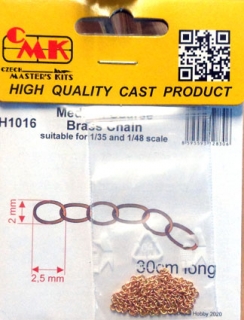 Mosadzná retiazka 2 x 2,5 mm