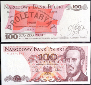 100 Zlotych Poľsko 1988