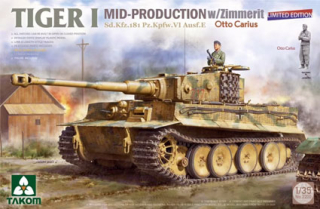 Tiger I Mid Production w/zimmerit + Otto Carius 1/16