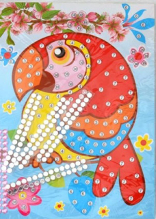 Flitrová mozaika - Papagáj