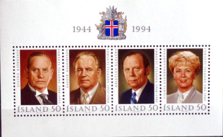 50. výročie republiky – prezidenti Islandu 