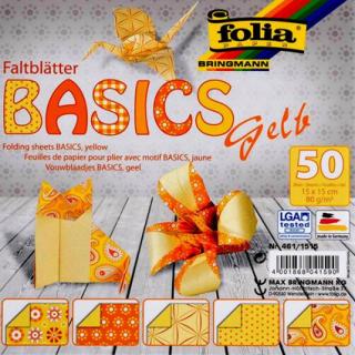 Papiere na origami žlté