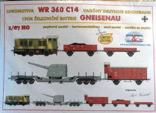 Lokomotíva WR 360 C14 + vagóny DR + 15cm železničná batéria GNEISENAU
