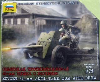 Soviet 45mm Anti-tank gun with crew