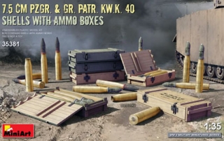 7.5cm PzGr. & Gr. KwK 40 Shells with Ammo Boxes