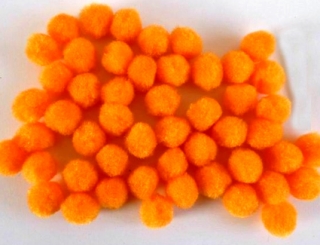 Chlpaté guličky 12 mm - oranžové
