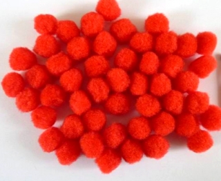 Chlpaté guličky 12 mm - červené