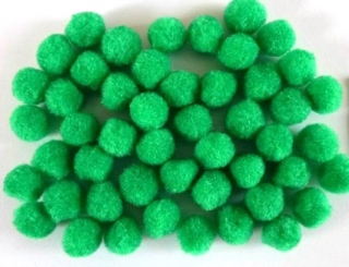 Chlpaté guličky 12 mm - zelené