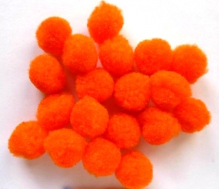 Chlpaté guličky 20 mm - oranžové