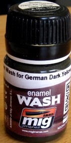 Hnedý wash pre Nemeckú tmavo žltú