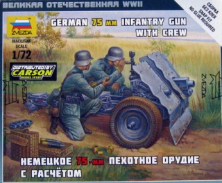 German 75mm infantry gun with crew