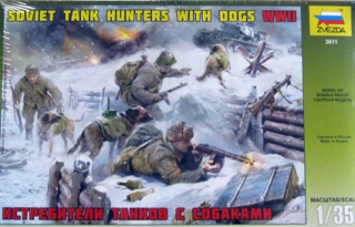 Soviet Tank Hunters with dogs 