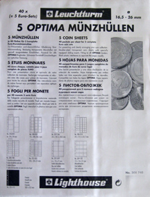 Náhradné listy na mince Optima M40
